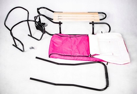 SOLIDNE METALOWE SANKI DLA DZIECI ZE ŚPIWORKIEM OPARCIEM I PCHACZEM POLSKIE