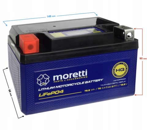 Akumulator Moretti YTX7 MTX7 MFPX7A LITOWO JONOWY LITOWY 7AH 12V Martinelli