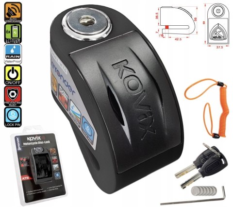 Blokada tarczy hamulcowej KOVIX KT6 czarna GRATIS Martinelli