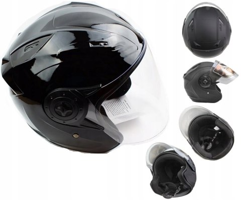 KASK ABIWA MD-209 CZARNY MOTOCYKL OTWARTY M Martinelli
