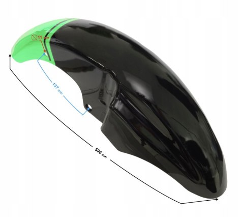 OBUDOWA - BŁOTNIK PRZEDNI CZARNO - ZIELONY DO MOTO Martinelli