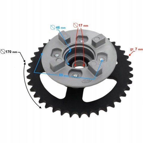 PIASTA KOŁA TYLNEGO DO MOTOTOROWERU RANGER CLASSIC Martinelli