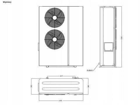 POMPA CIEPŁA NuLite NL-B345II/R32 13kW KOMPRESOR MITSHUBISHI MONOBLOK