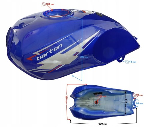 ZBIORNIK PALIWA NIEBIESKI DO MOTOROWERU FIGHTER 2 Martinelli