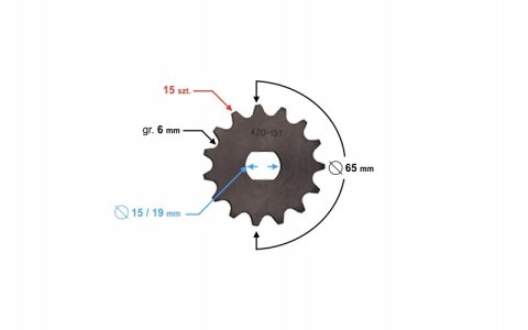 ZĘBATKA ZDAWCZA 15/420 ROMET SIMSON KOMAR WSK 14Z Martinelli