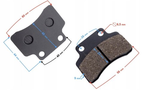 KLOCKI HAMULCOWE PRZÓD SKUTER FIREFOX BARTON