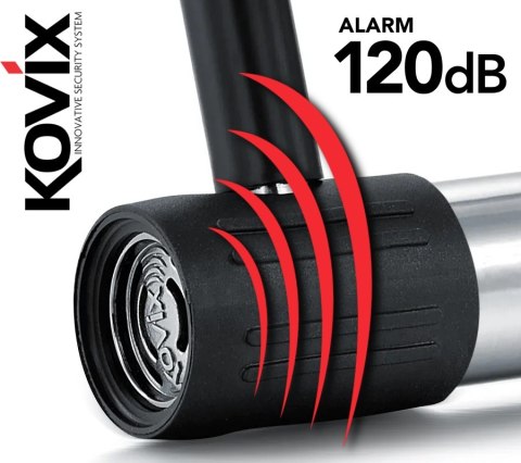 KŁÓDKA U-LOCK Z ALARMEM KOVIX KTL16-210 CZARNA