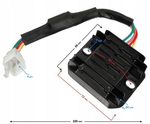 REGULATOR NAPIĘCIA 4 PIN ATV ZIPP DB 250 MZK