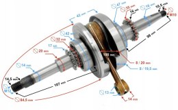 WAŁ KORBOWY DO SKUTERA 4T 50CC Martinelli