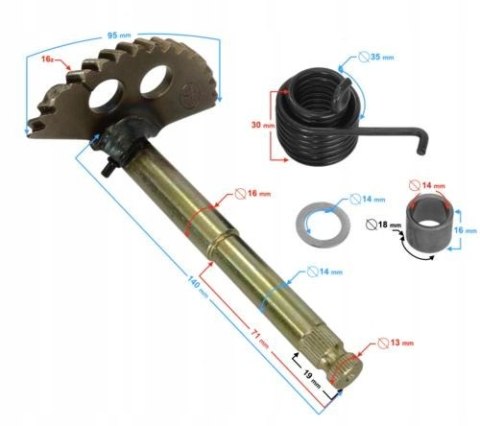 WAŁEK ROZRUSZNIKA NOŻNEGO (PÓŁKSIĘŻYC) DO B-MAX Martinelli