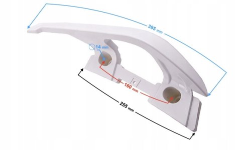WSPORNIK - UCHWYT PASAŻERA LEWY BIAŁY DO SKUTERA B Martinelli