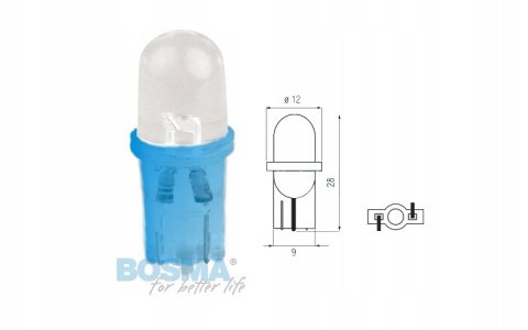 ŻARÓWKA BOSMA 12V 1XLED T10 BLUE MAT BLISTER 2 SZT Martinelli