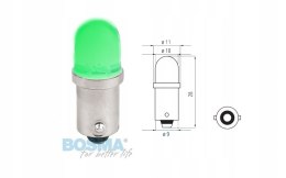 ŻARÓWKA BOSMA 12V 1*LED STANDARD BA9S GREEN BLISTE Martinelli