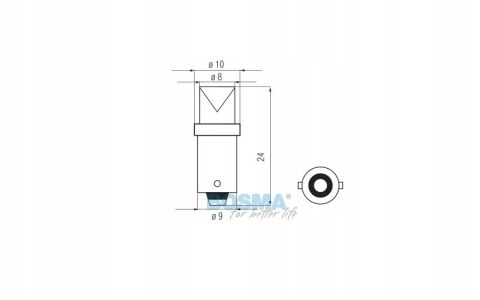 ŻARÓWKA BOSMA 12V 1*LED STANDARD BA9S GREEN WIDE V Martinelli