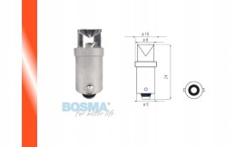 ŻARÓWKA BOSMA 12V 1*LED STANDARD BA9S RED WIDE VIE Martinelli