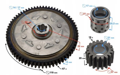 ZĘBATKA POŚREDNIA ROZRUSZNIKA DB27 Martinelli