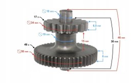ZĘBATKA POŚREDNIA ROZRUSZNIKA DO SKUTERA B-MAX Martinelli