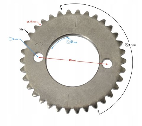 ZĘBATKA ROZRZĄDU DB250 MZK Martinelli