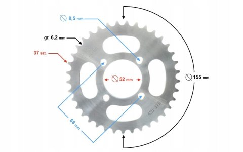 ZĘBATKA TYLNA 37/420 DO CROSS 110 Martinelli