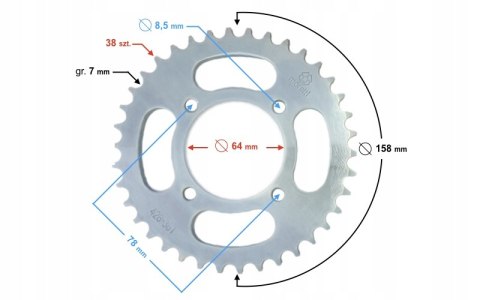 ZĘBATKA TYLNA 38/428 Martinelli