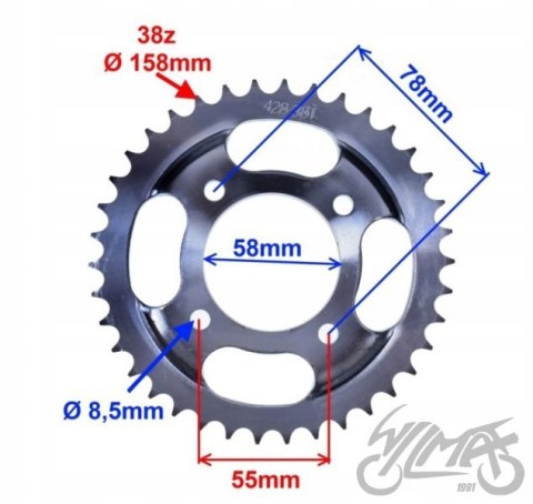 ZĘBATKA TYLNA 38/428 Martinelli