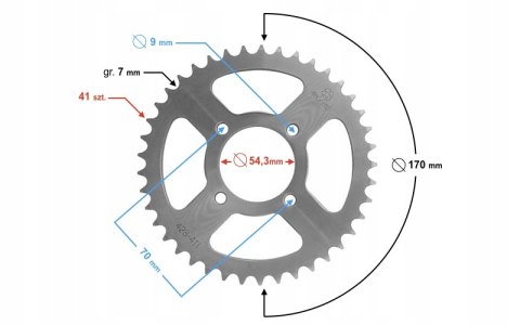 ZĘBATKA TYLNA MORETTI 41/428 Martinelli