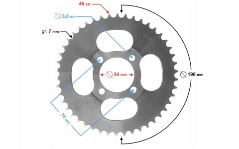 ZĘBATKA TYLNA MORETTI 46/428 DO OGAR Martinelli