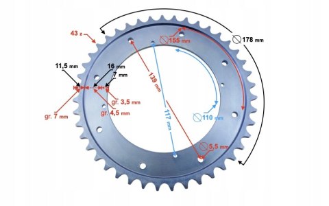 ZĘBATKA WSK ST 428-43Z Martinelli