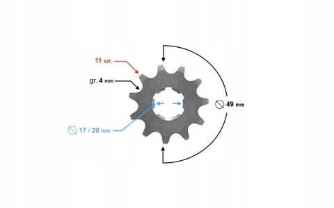 ZĘBATKA ZDAWCZA 11/415 JAWA TS CZ WSK 250 350 11Z