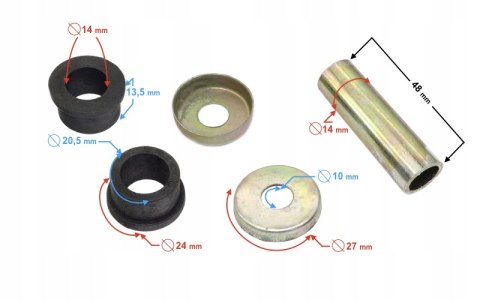 ZESTAW TULEI WAHACZA ATV 70 110 125 BASHAN BARTON