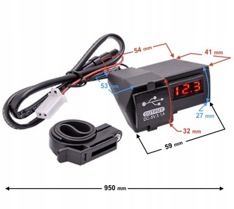 GNIAZDO USB NA KIEROWNICĘ MOTOCYKLA Martinelli
