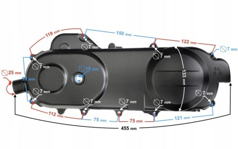 POKRYWA SILNIKA NAPĘDU 430 SKUTER CHELLENGER 2 Martinelli