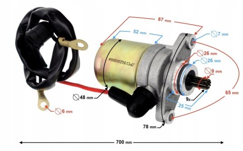 ROZRUSZNIK MORETTI DO SKUTERA 2T 50CC, 9 ZĘBÓW Martinelli