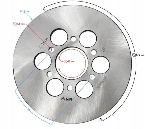 TARCZA HAMULCA RECZNEGO HISUN TACTIC 550 Martinelli