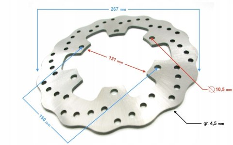 TARCZA HAMULCOWA PRZÓD HYPER 125 Martinelli