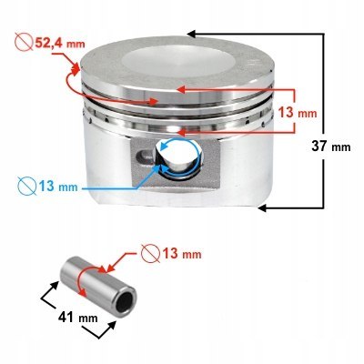 TŁOK MORETTI 110CC MOTOROWER 4T, ŚR.52,4 SW:13 C:1 Martinelli
