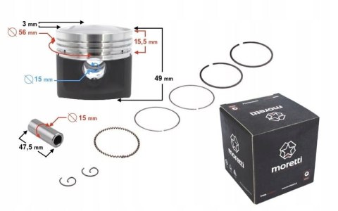 TŁOK MORETTI 125CC MOTOCYKL 4T, ŚR:56,4 SW:15 C:23 Martinelli