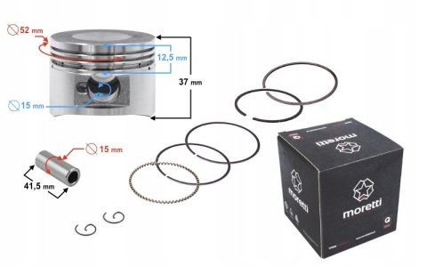 TŁOK MORETTI 125CC SKUTER 4T, ŚR:52,4 SW:15 C:20, Martinelli