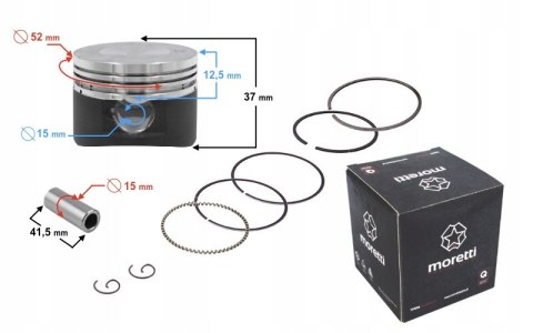 TŁOK MORETTI 125CC SKUTER 4T, ŚR:52,4 SW:15 C:20, Martinelli