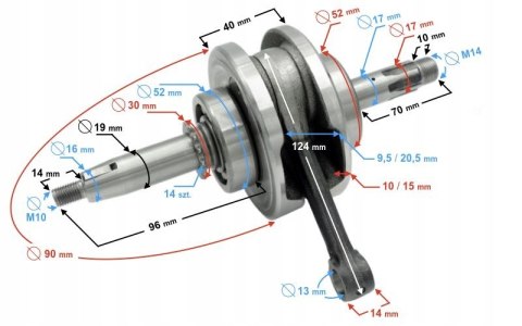 WAŁ KORBOWY DO MINICROSS DB14 Martinelli