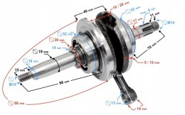WAŁ KORBOWY DO MOTOROWERU 50CC 4T Martinelli