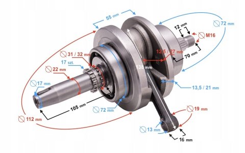WAŁ KORBOWY HYPER 125 Martinelli