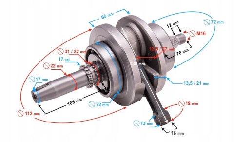 WAŁ KORBOWY HYPER 125 Martinelli