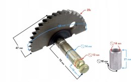WAŁEK ROZRUSZNIKA NOŻNEGO (PÓŁKSIĘŻYC) DO SKUTERA Martinelli
