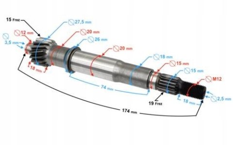 WAŁEK SPRZĘGŁA SKUTER QUANTUM 125 Martinelli