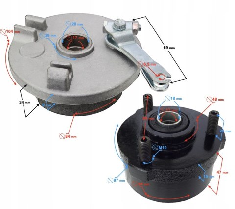 KOMPLETNY HAMULEC PRZEDNI PRAWY, KOŁO 8 ATV EAGLE Martinelli