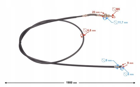 LINKA HAMULCA TYLNEGO DO SKUTERA Z SILNIKIEM GY6 1 Martinelli