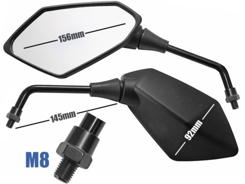 LUSTERKA L+R (ŚREDNICA GWINTU 8MM) DO SKUTERA Z H Martinelli