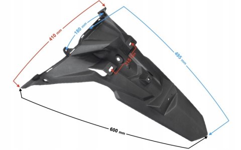 OBUDOWA BŁOTNIK TYŁ CZĘŚĆ GÓRNA CZARNA SCALPEL Martinelli
