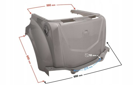 OBUDOWA CENTRALNA DO SKUTERA TRES, SREBRNA Martinelli